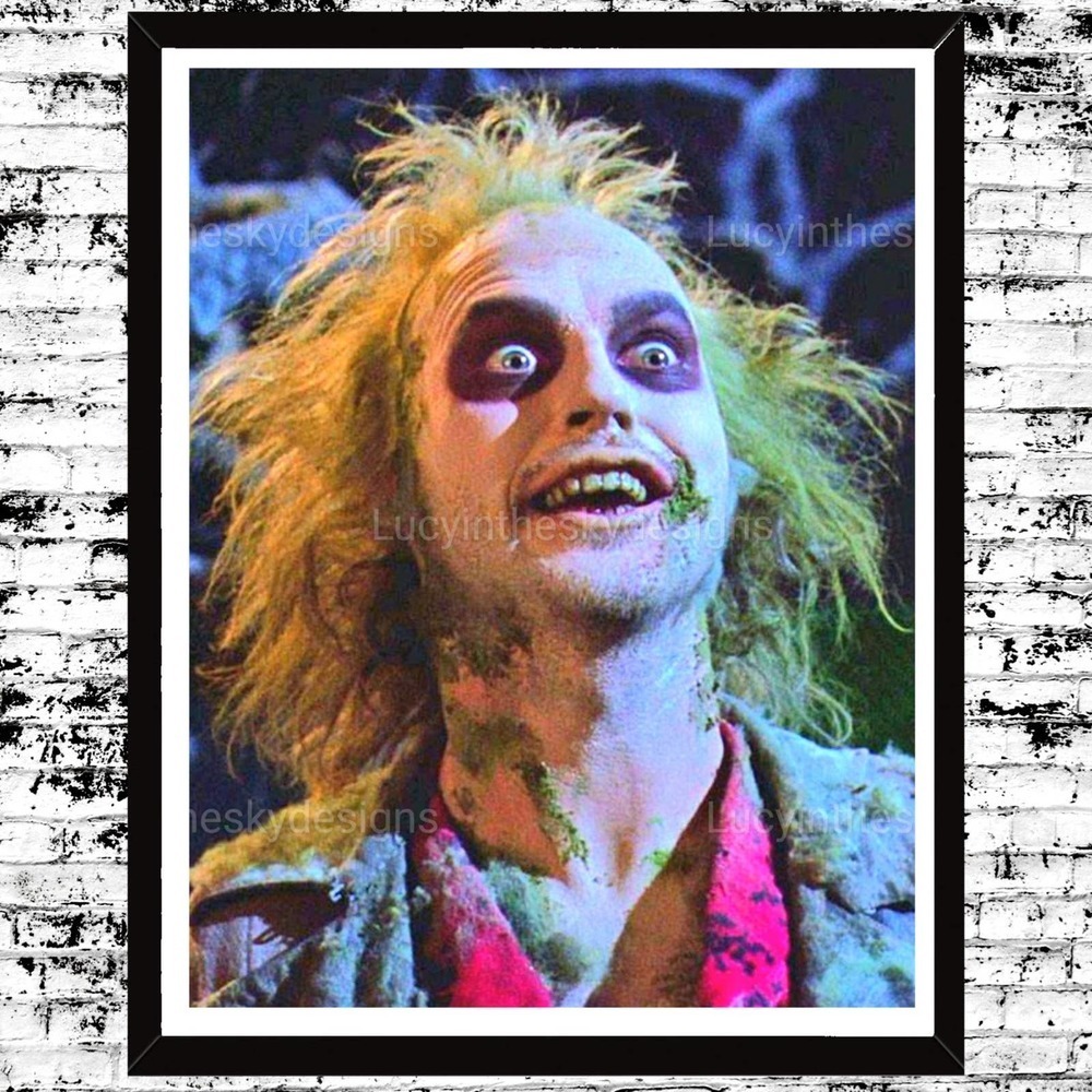 Art Print Beetlejuice Ghost With the Most Halloween Spooky Macabre Wall Decor